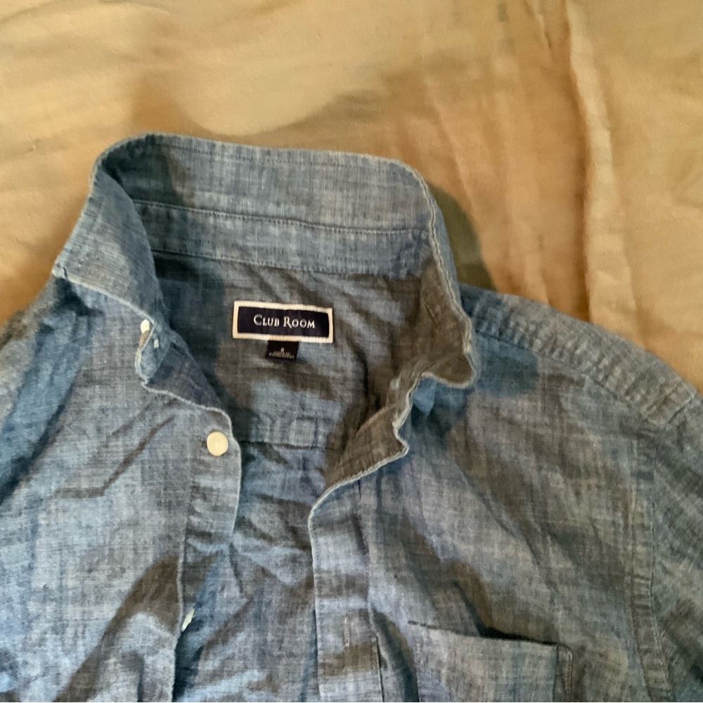 blue gray button down - Picture 3 of 3